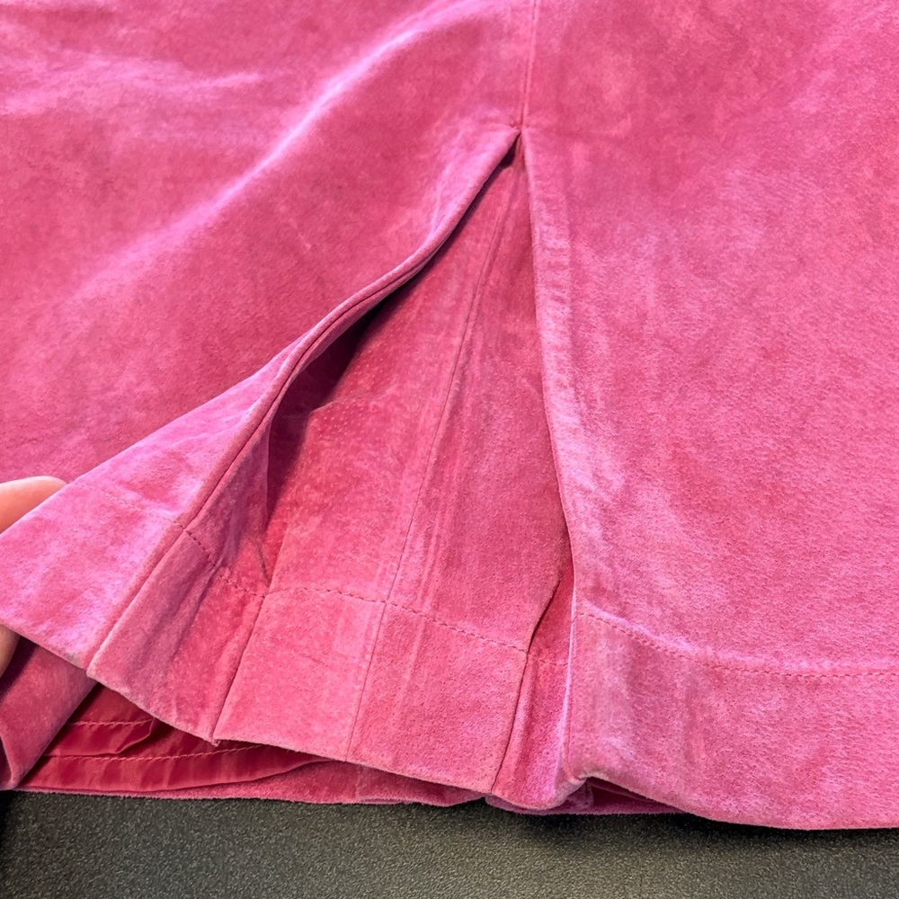 Lilly Pulitzer Hot Pink Suede A-Line skirt - Picture 6 of 11